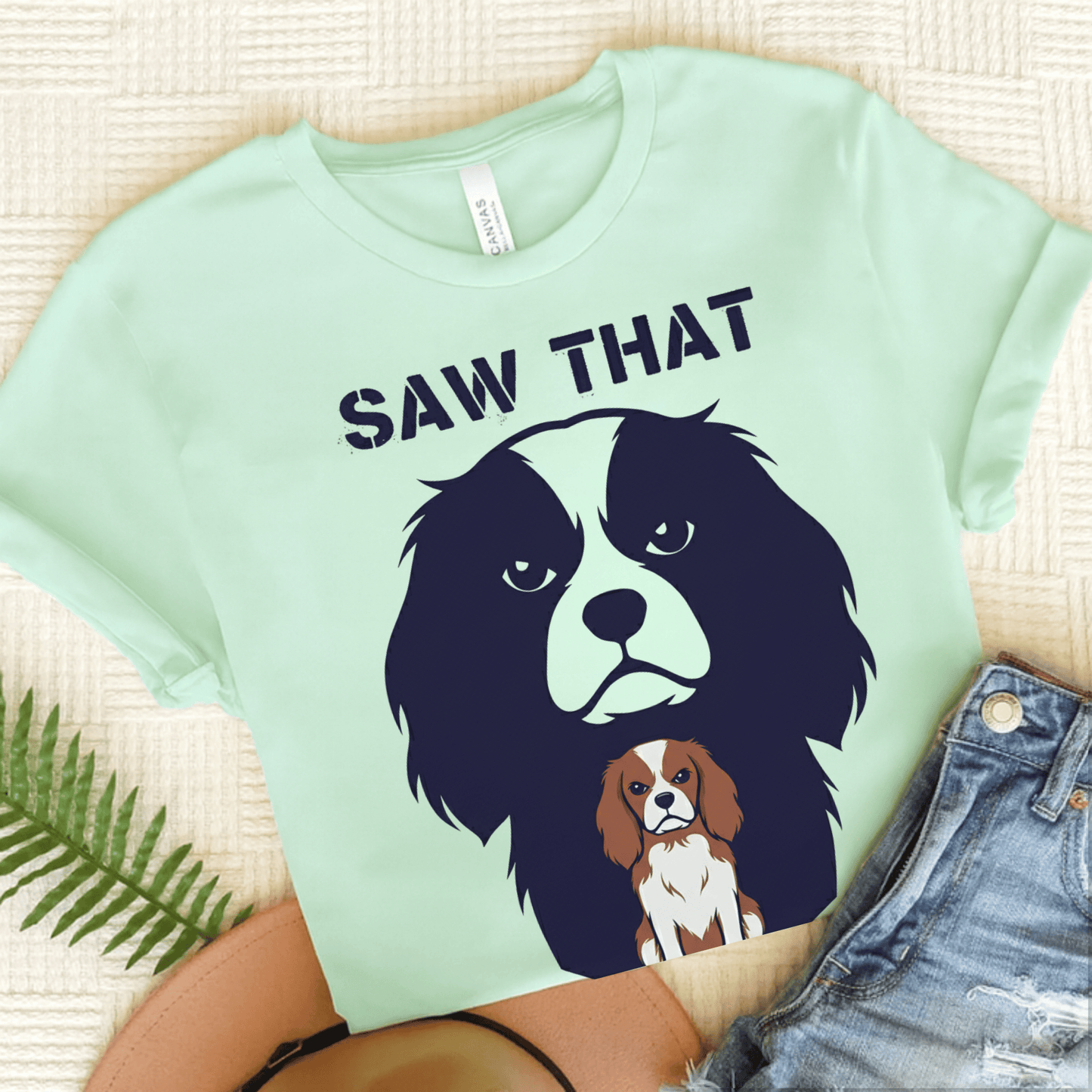 Personalized Cavalier Noir Saw That Unisex Tshirt Heather Mint