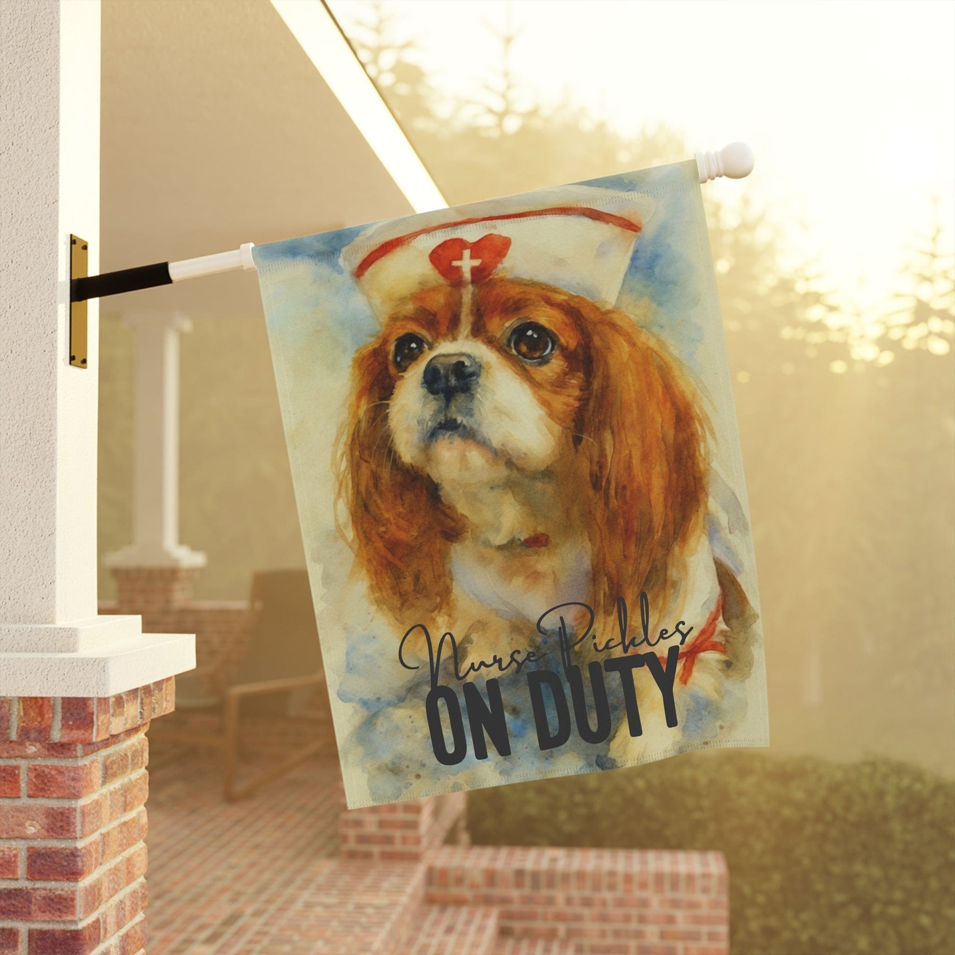 Personalized Cavalier Nursing Gift Garden Flag