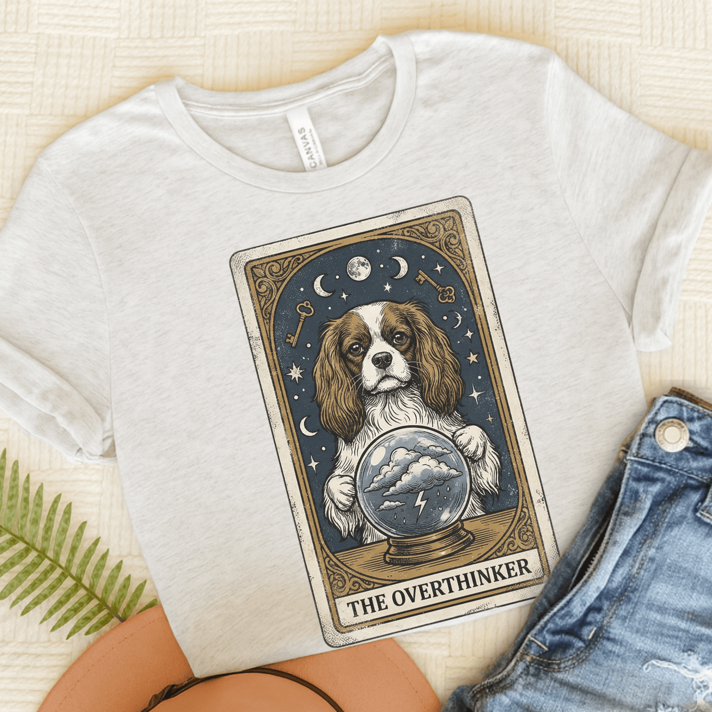 Personalized Cavalier Overthinker Tarot Unisex Tshirt Ash