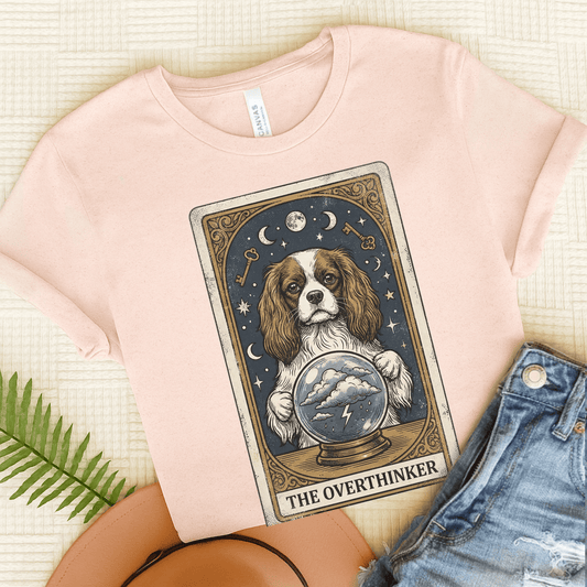 Personalized Cavalier Overthinker Tarot Unisex Tshirt Soft Pink