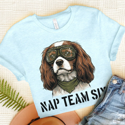 Personalized Cavalier Pajama Unisex Tshirt Heather Ice Blue