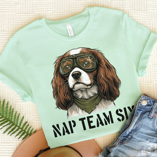 Personalized Cavalier Pajama Unisex Tshirt Heather Mint