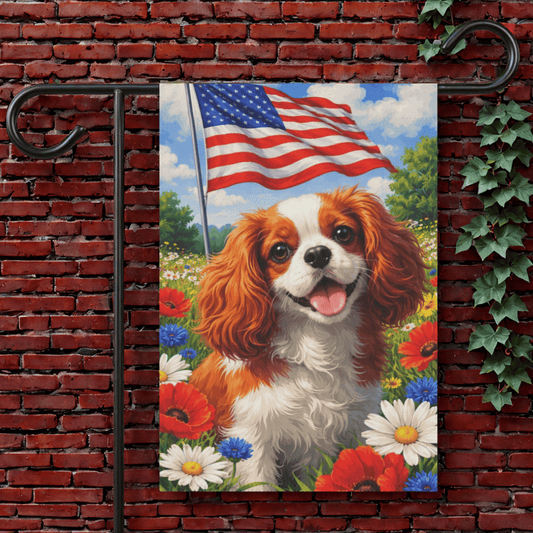 Personalized Cavalier Patriotic USA Garden Flag 12'' × 18''
