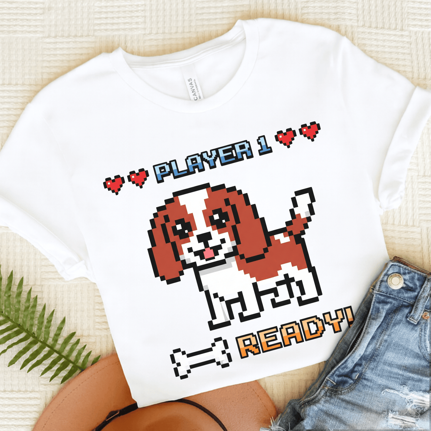 Personalized Cavalier Player One Ready Unisex TShirt White
