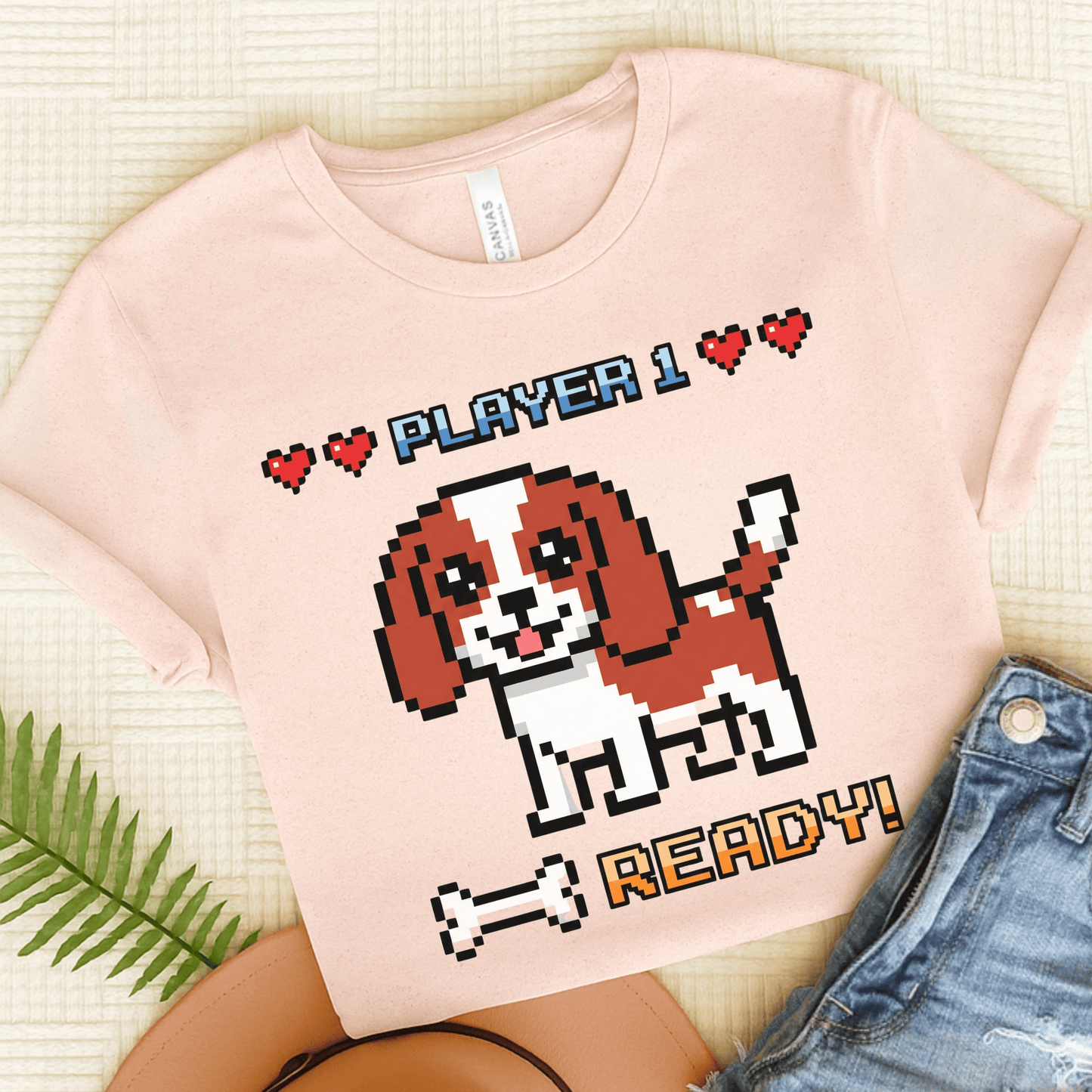 Personalized Cavalier Player One Ready Unisex TShirt Soft Pink