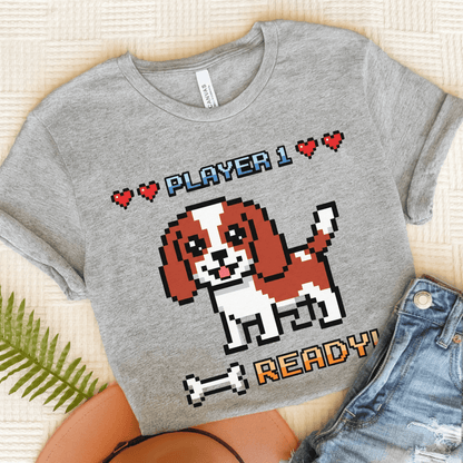 Personalized Cavalier Player One Ready Unisex TShirt Athletic Heather