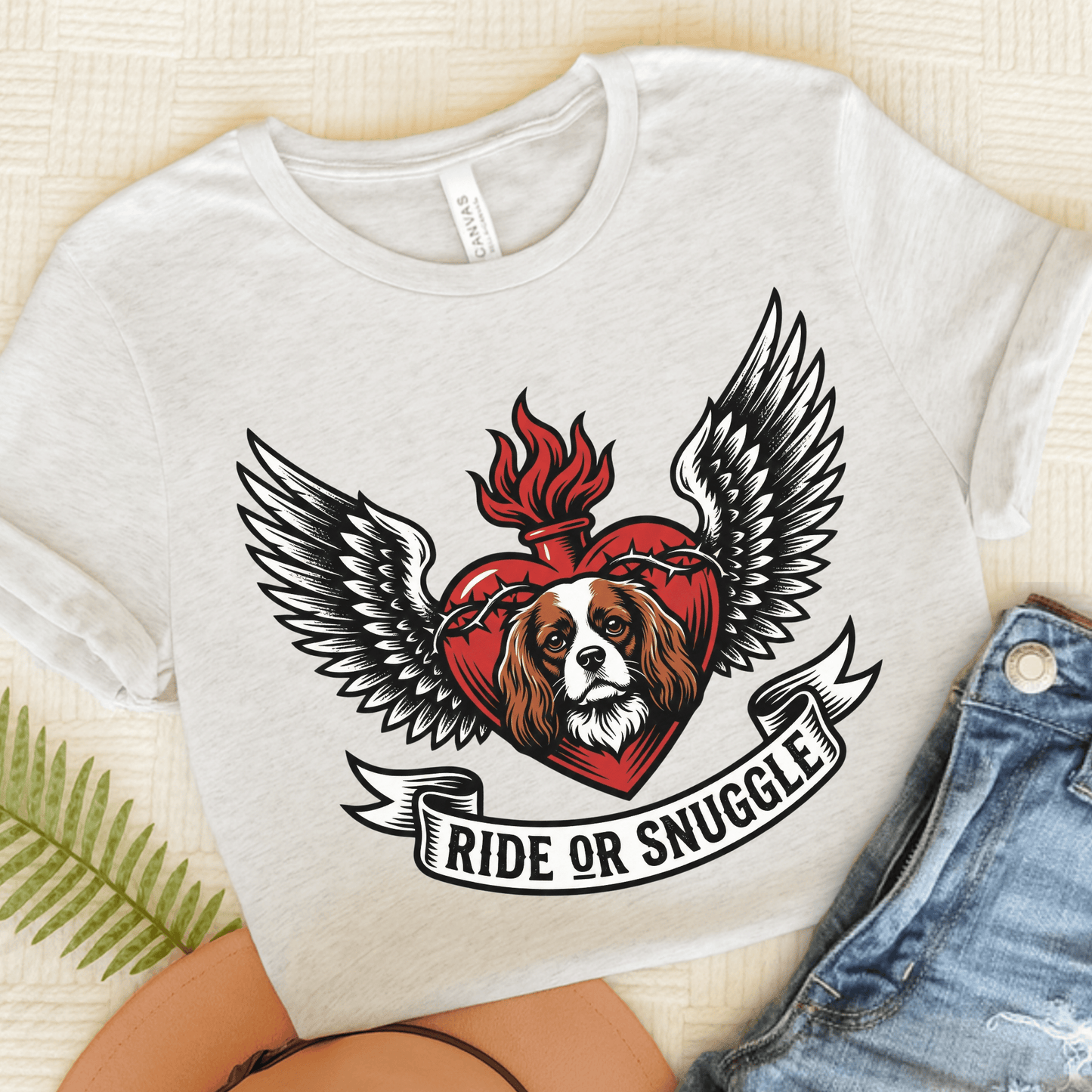 Personalized Cavalier Motorcycle Unisex TShirt Ash