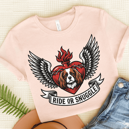 Personalized Cavalier Motorcycle Unisex TShirt Soft Pink