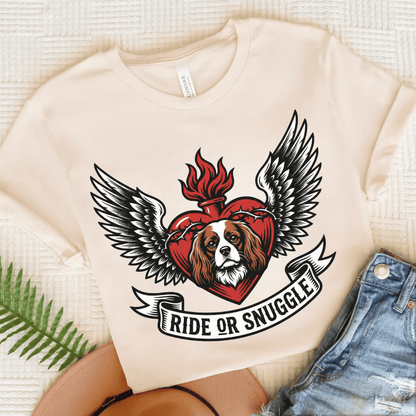 Personalized Cavalier Motorcycle Unisex TShirt Natural
