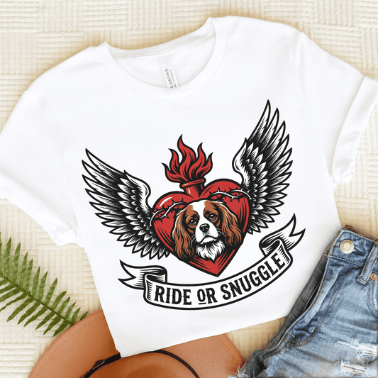 Personalized Cavalier Motorcycle Unisex TShirt White