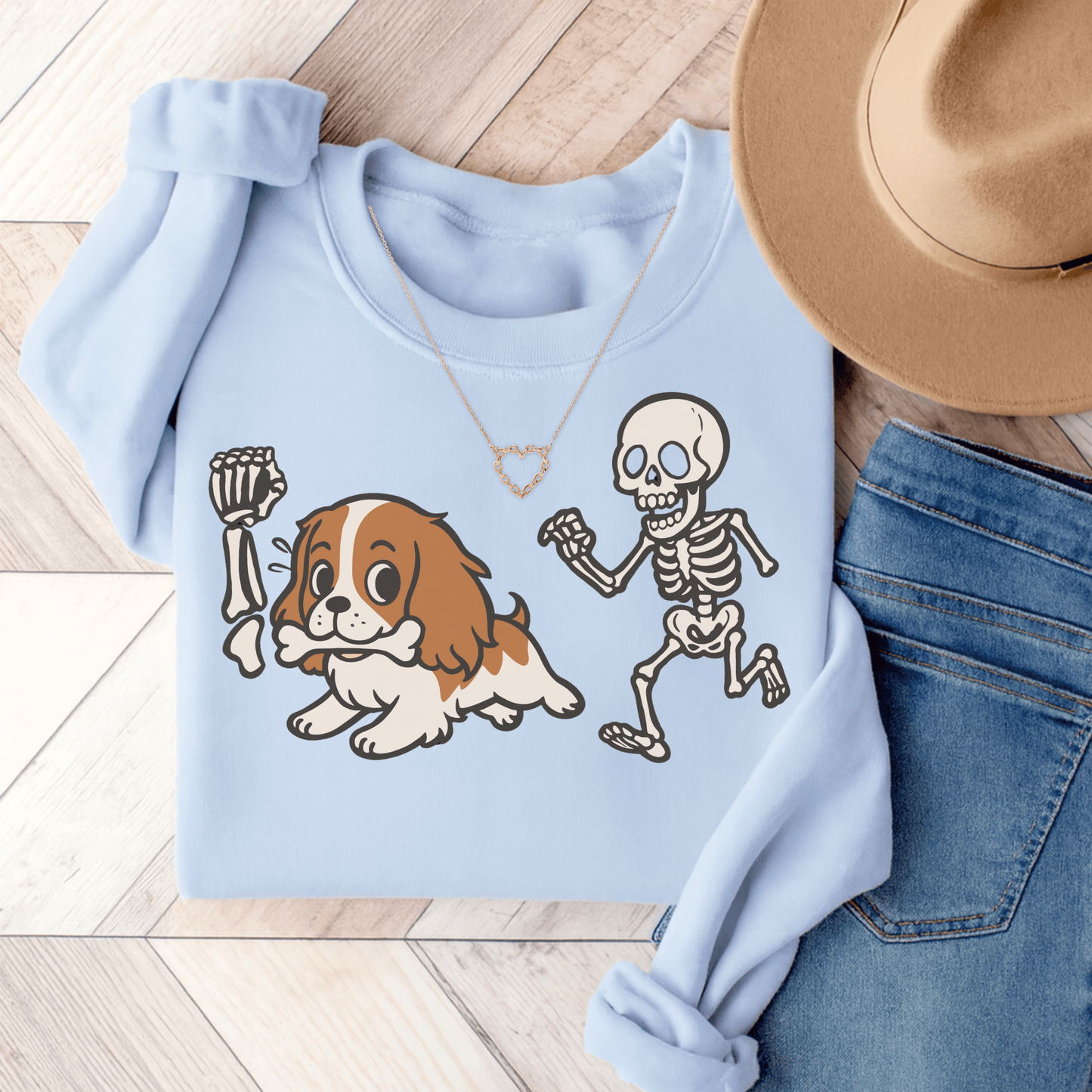 Blenheim Cavalier Robber Sweatshirt Light Blue