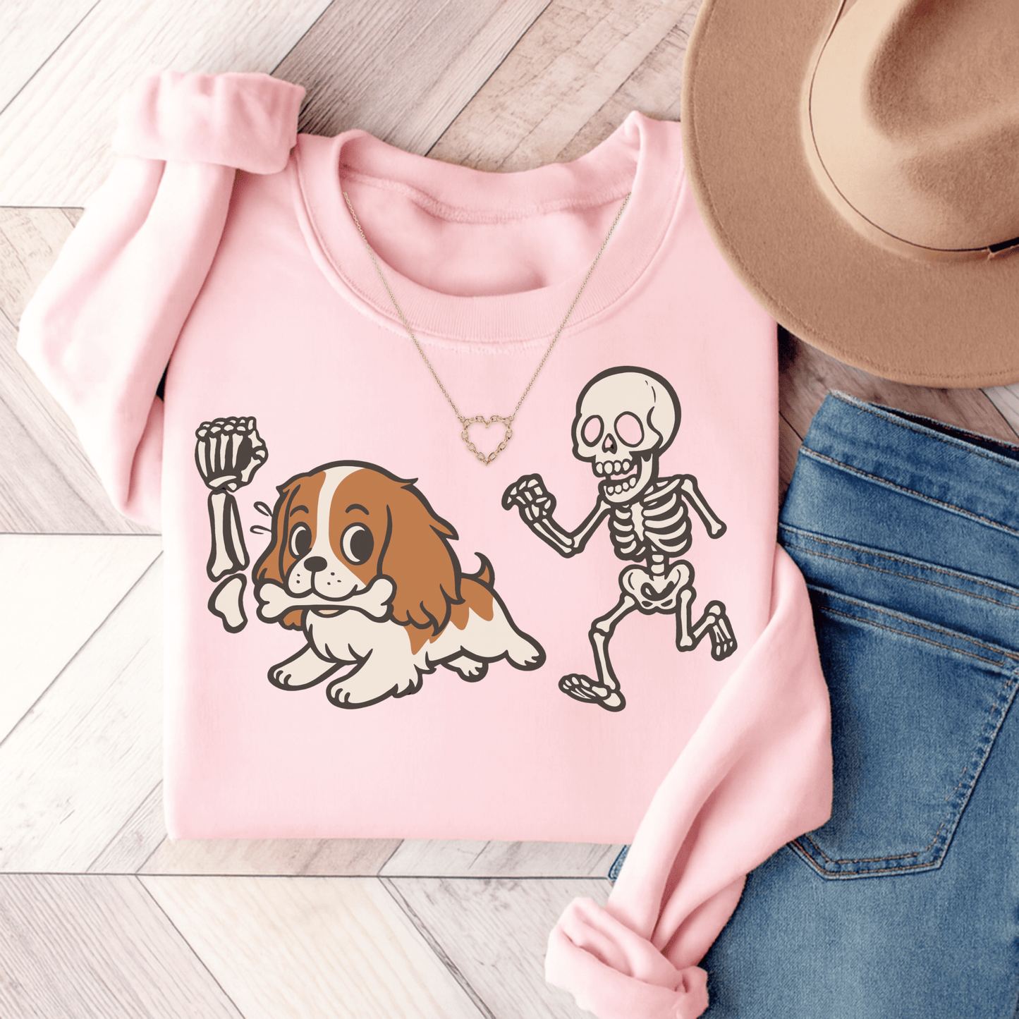 Blenheim Cavalier Robber Sweatshirt Light Pink