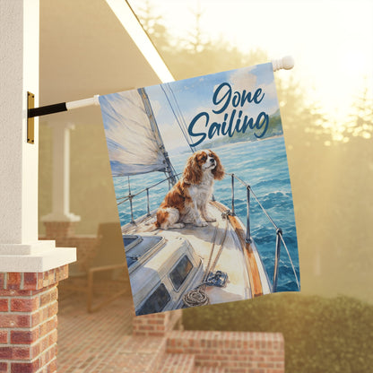 Personalized Cavalier Sailing Boat Garden Flag