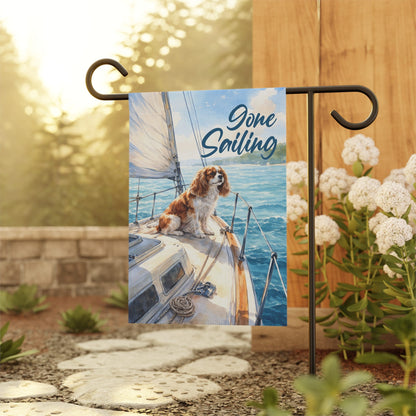 Personalized Cavalier Sailing Boat Garden Flag