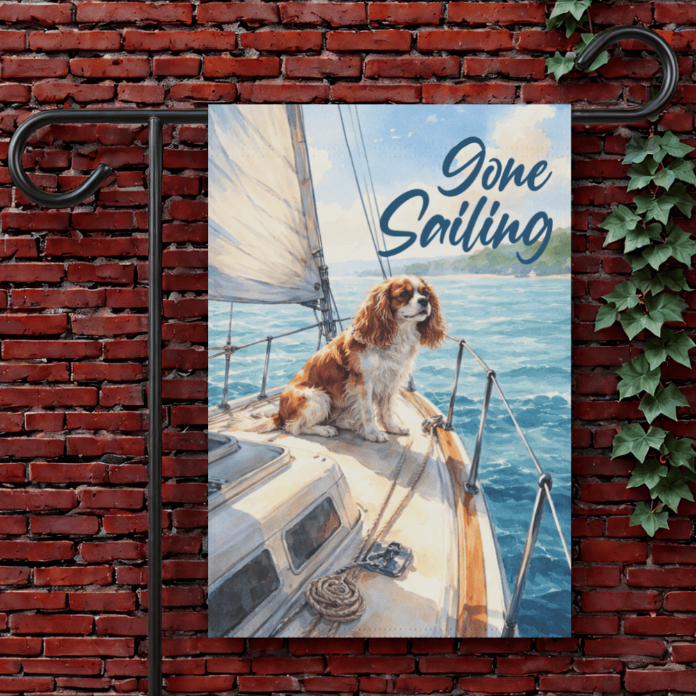 Personalized Cavalier Sailing Boat Garden Flag 12'' × 18''