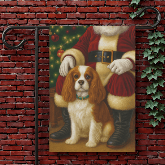 Blenheim Cavalier Santa Clause Garden Flag 12'' × 18''