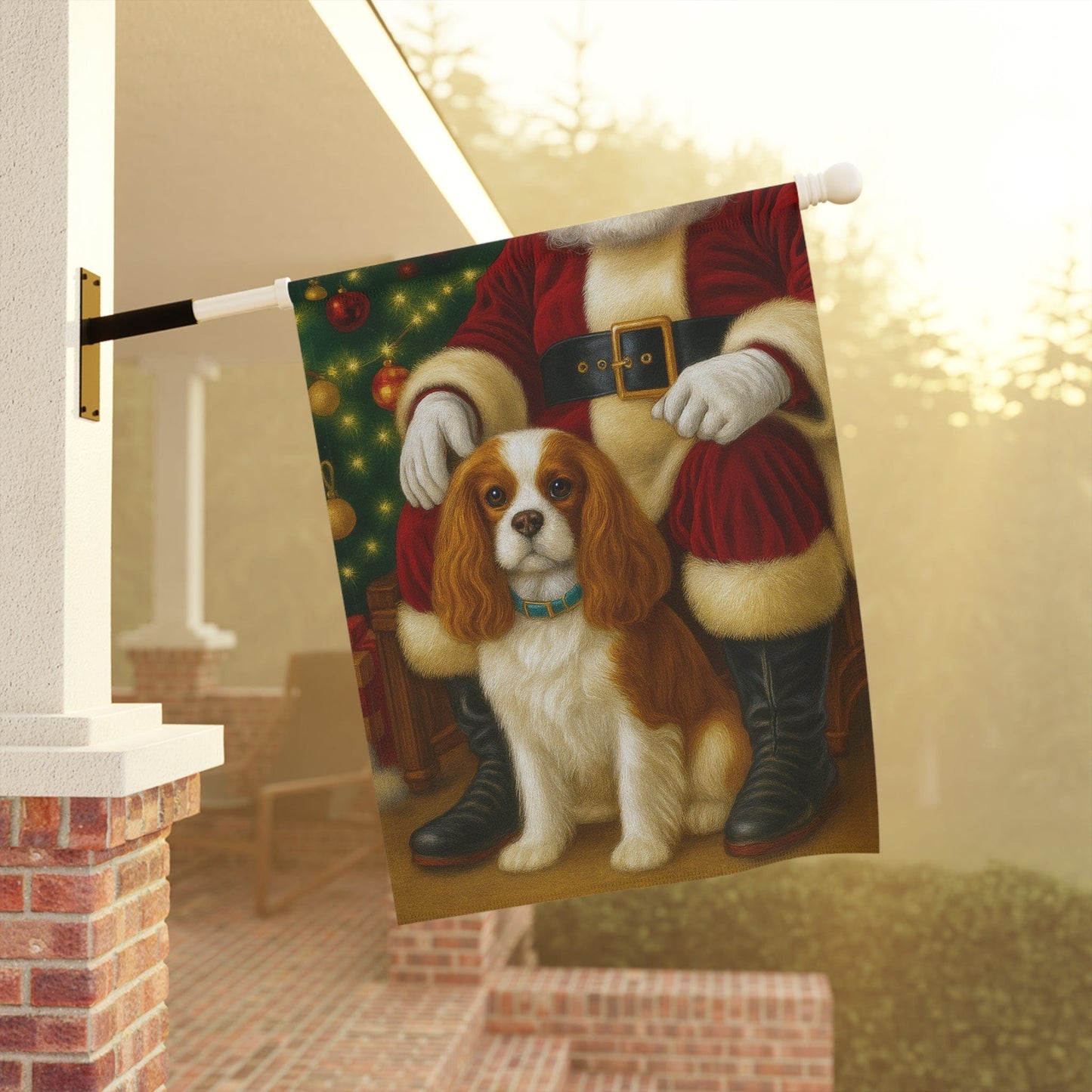 Blenheim Cavalier Santa Clause Garden Flag