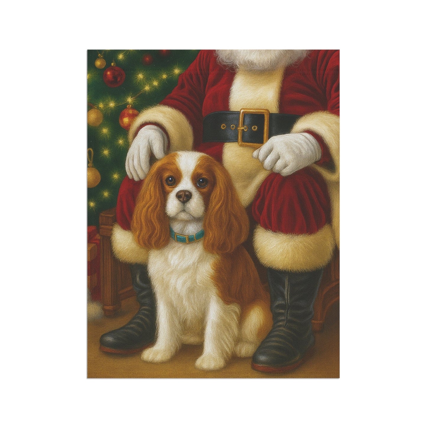 Blenheim Cavalier Santa Clause Garden Flag
