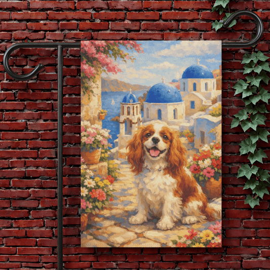 Personalized Cavalier Greece Garden Flag 12'' × 18''