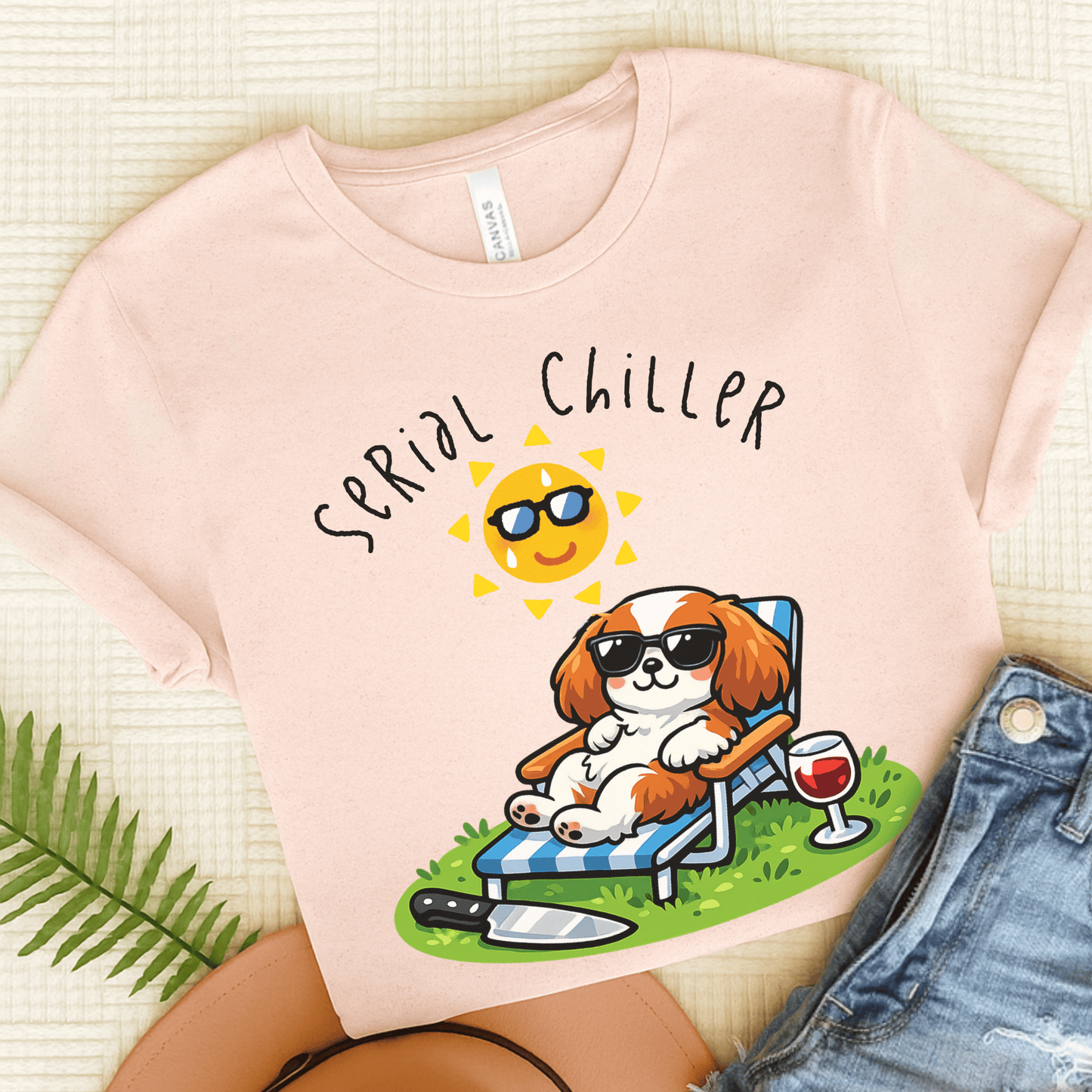 Personalized Cavalier Serial Chiller Unisex TShirt Soft Pink