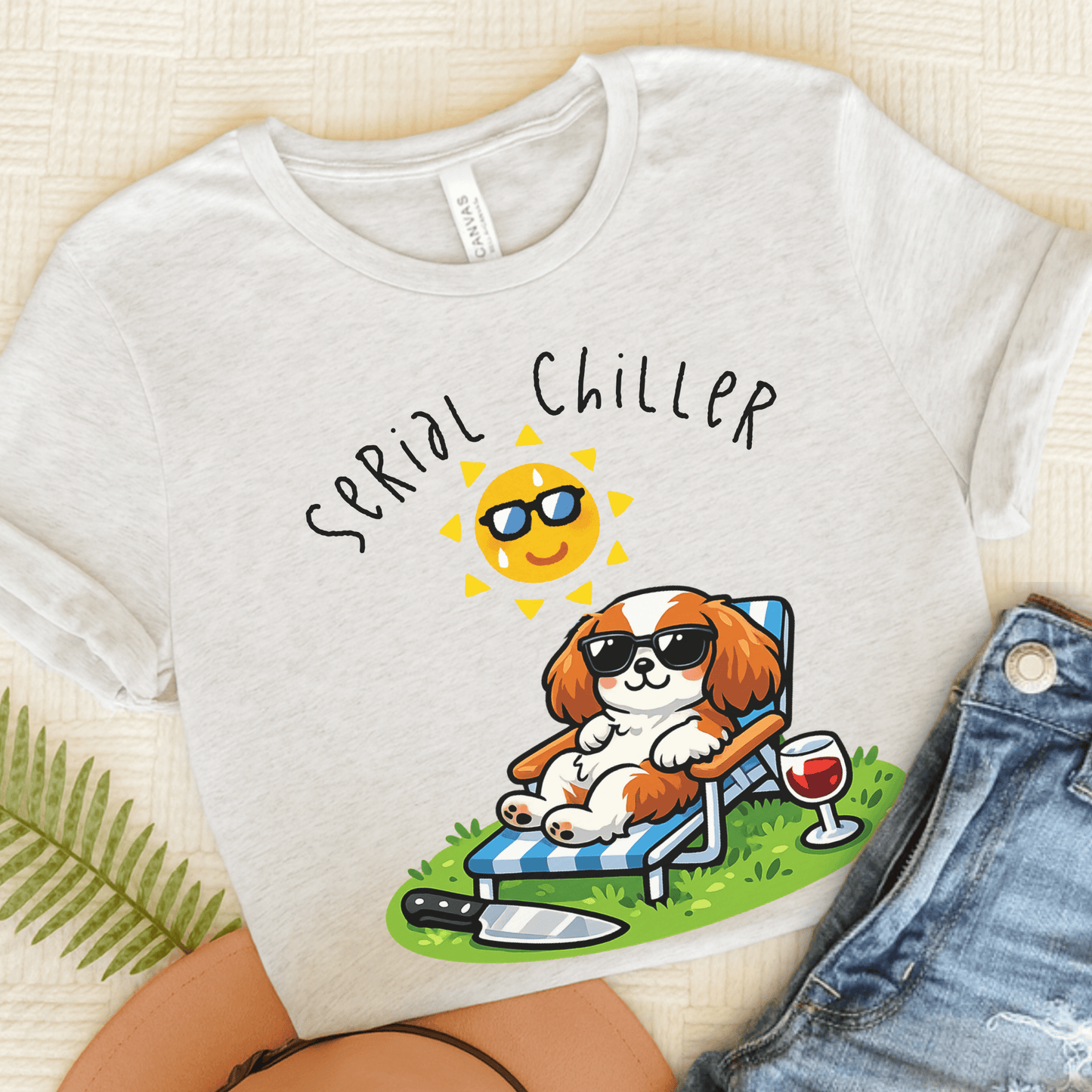 Personalized Cavalier Serial Chiller Unisex TShirt Ash