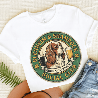 Personalized Cavalier Shamrock Unisex TShirt White