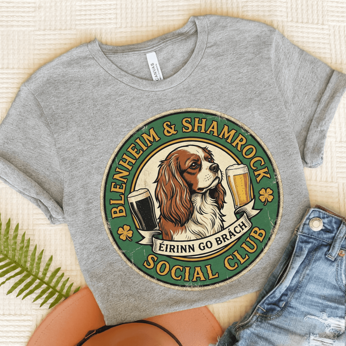 Personalized Cavalier Shamrock Unisex TShirt Athletic Heather