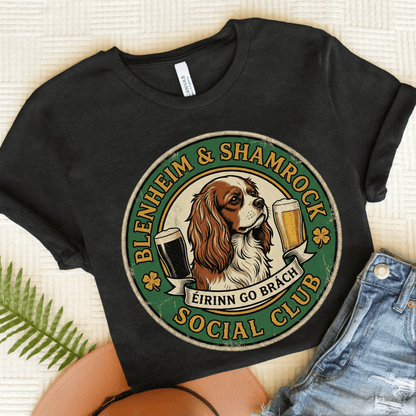 Personalized Cavalier Shamrock Unisex TShirt Dark Grey Heather