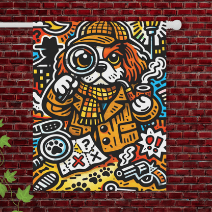 Blenheim Cavalier Sherlock Books Garden Flag 24.5'' × 32''