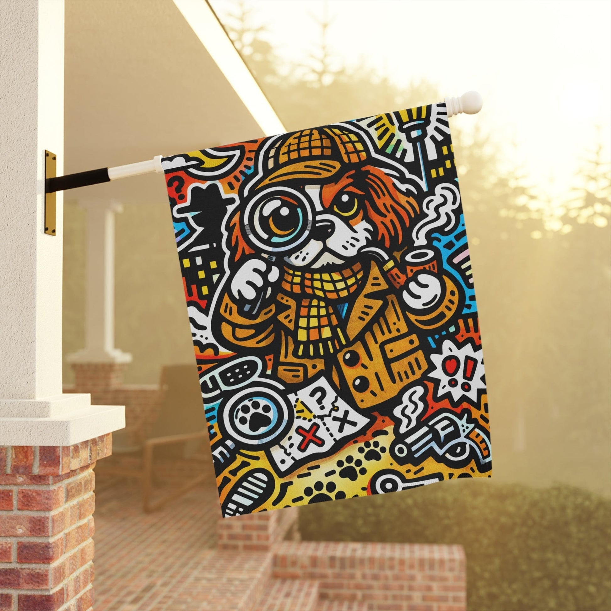 Blenheim Cavalier Sherlock Books Garden Flag