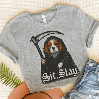 Blenheim Cavalier Sit. Slay. TShirt Athletic Heather