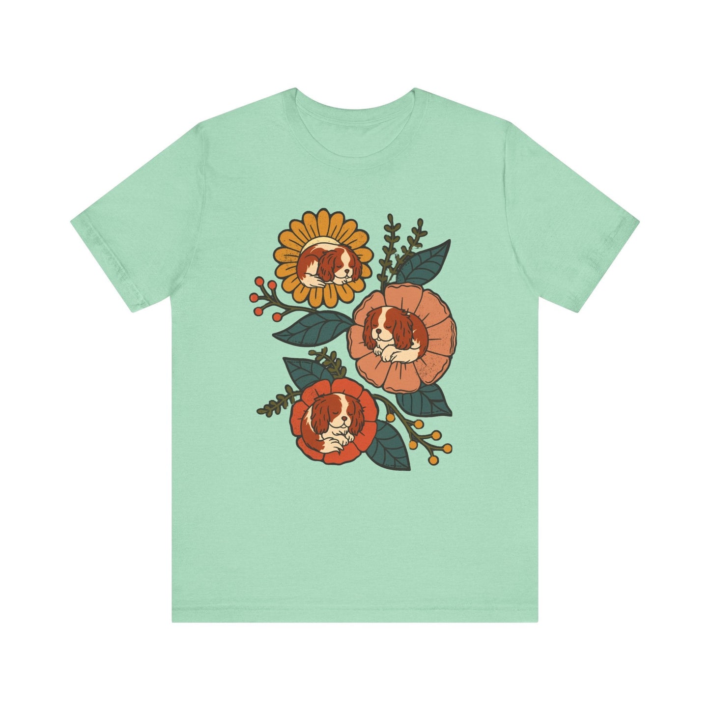 Blenheim Cavalier Sleeping Flowers TShirt