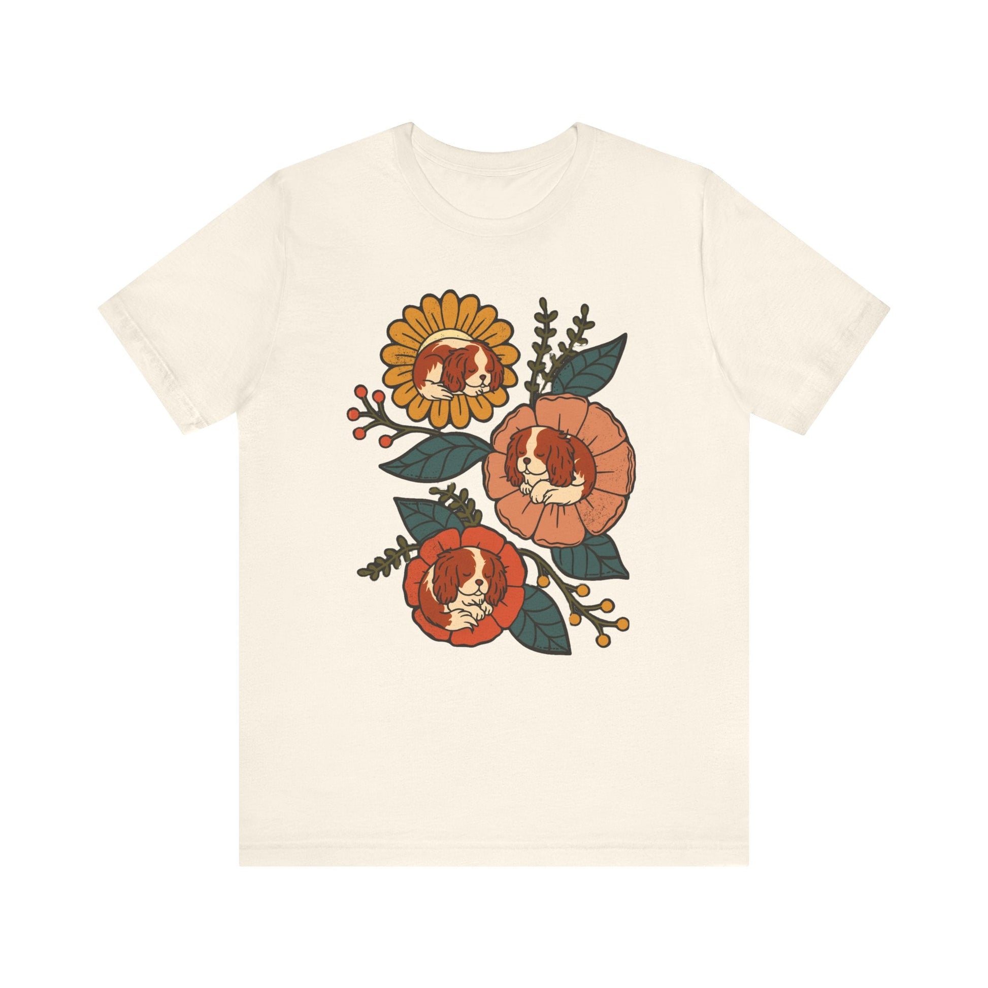 Blenheim Cavalier Sleeping Flowers TShirt