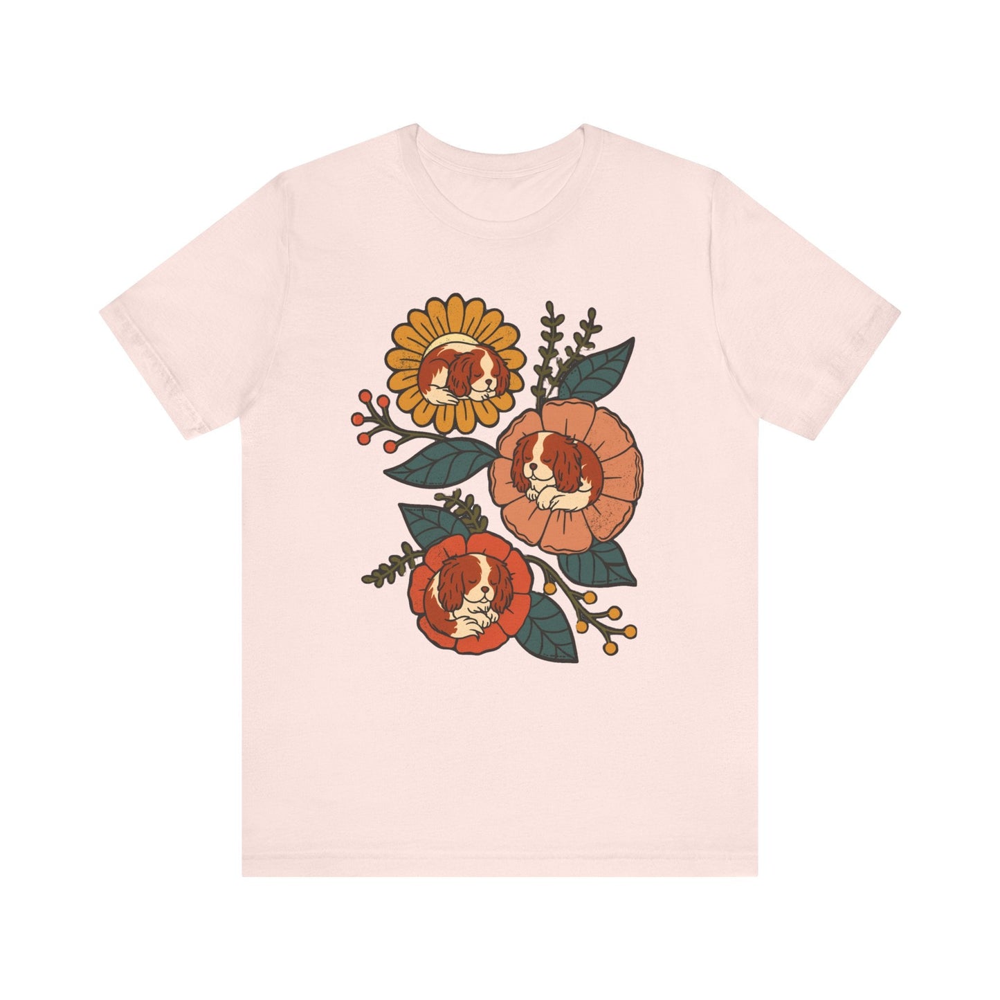 Blenheim Cavalier Sleeping Flowers TShirt