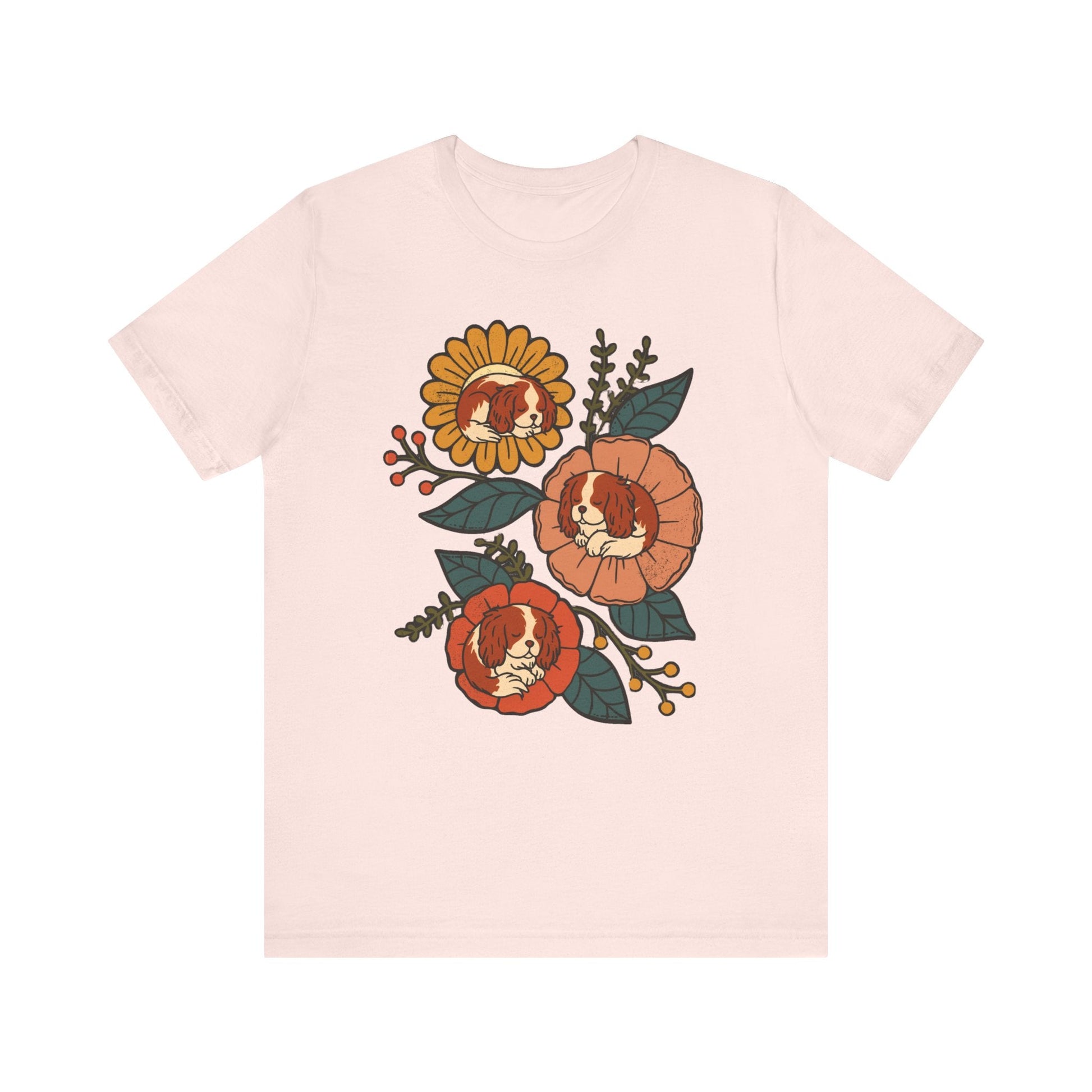 Blenheim Cavalier Sleeping Flowers TShirt