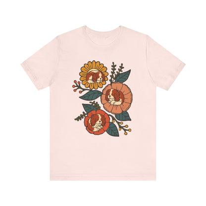 Blenheim Cavalier Sleeping Flowers TShirt