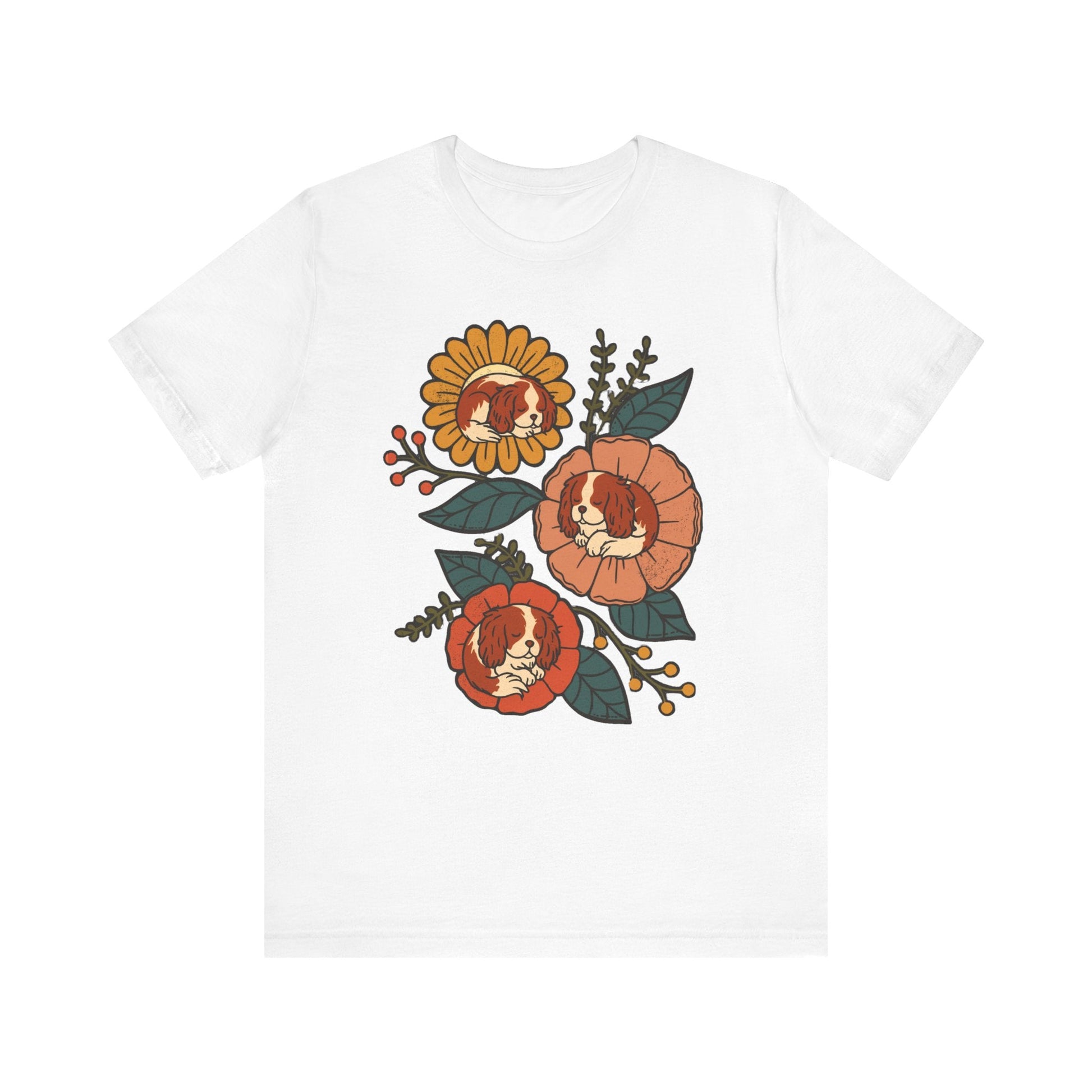 Blenheim Cavalier Sleeping Flowers TShirt