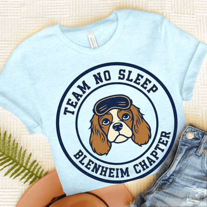 Personalized Cavalier Sleeping Unisex Tshirt Heather Ice Blue