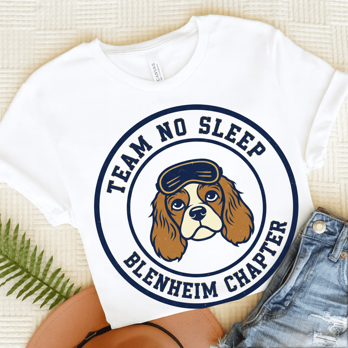 Personalized Cavalier Sleeping Unisex Tshirt White