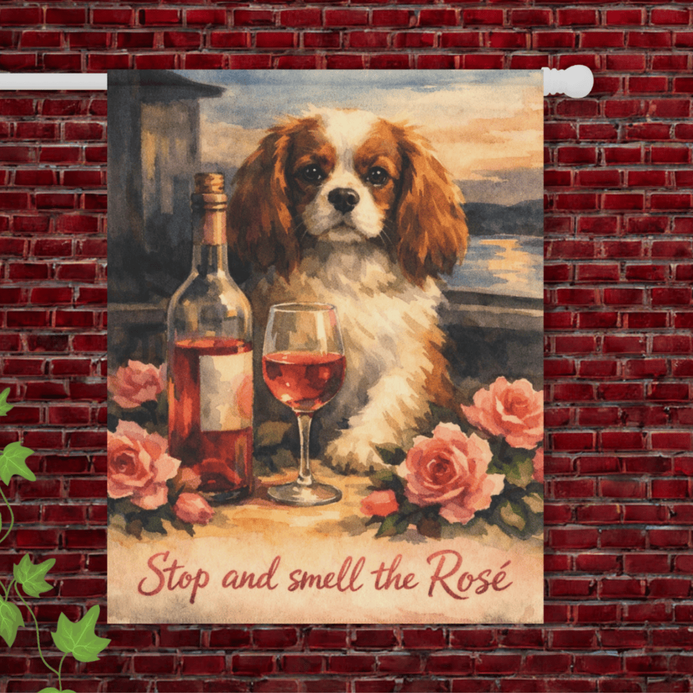 Personalized Cavalier Rosé Garden Flag 24.5'' × 32''