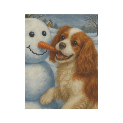 Blenheim Cavalier Snowman Garden Flag