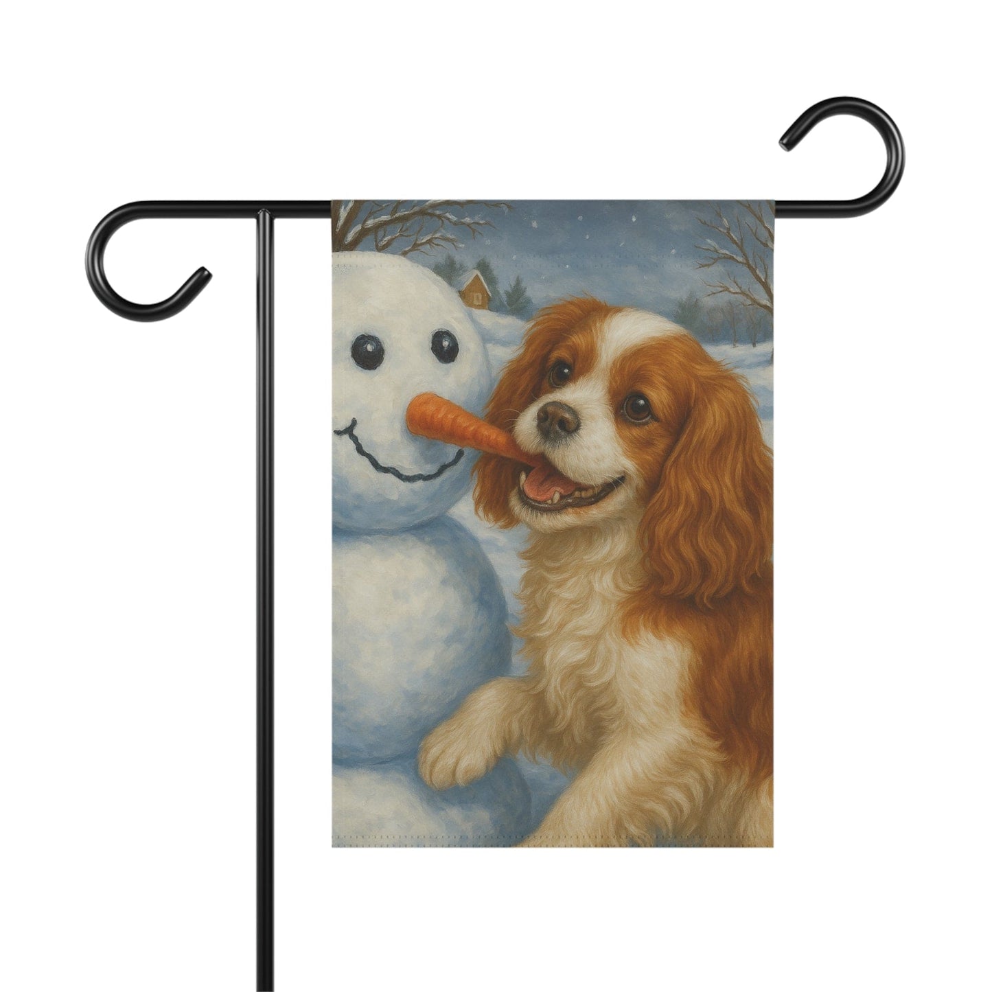 Blenheim Cavalier Snowman Garden Flag