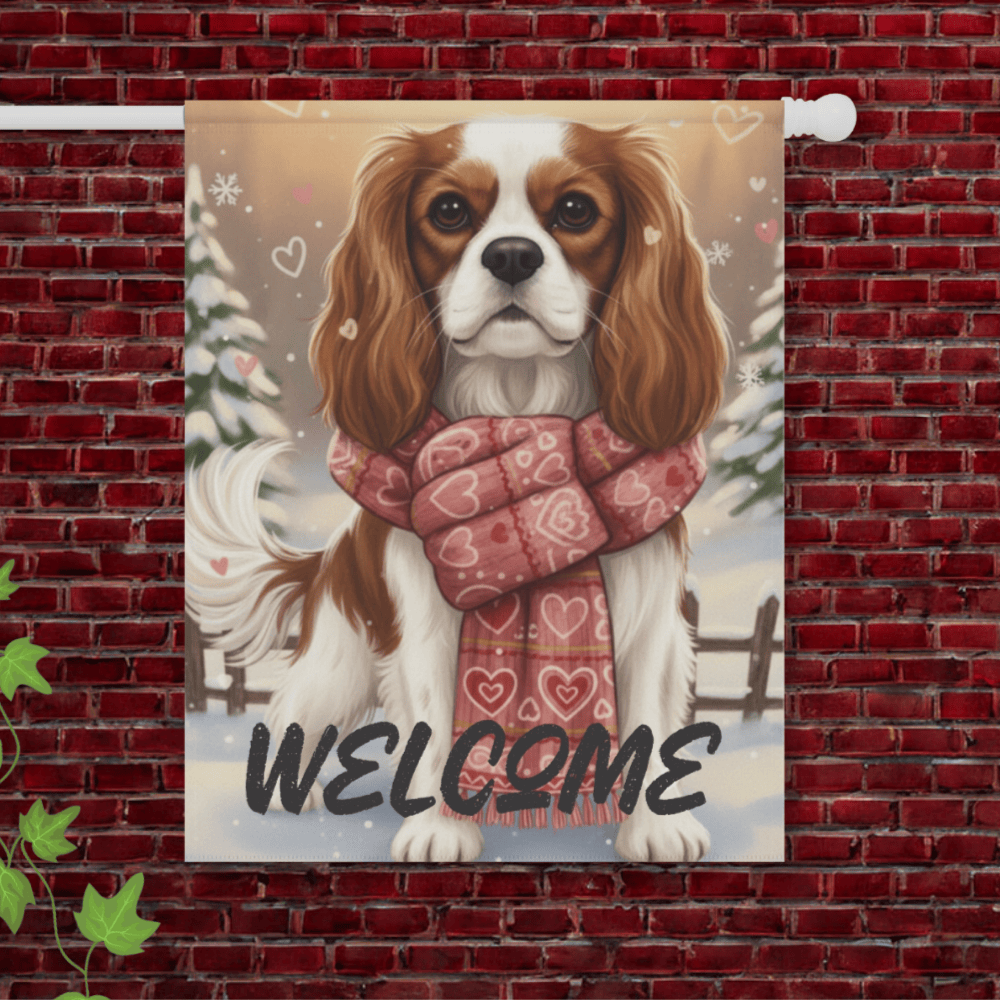 Personalized Cavalier Snuggle Garden Yard Flag 24.5'' × 32''