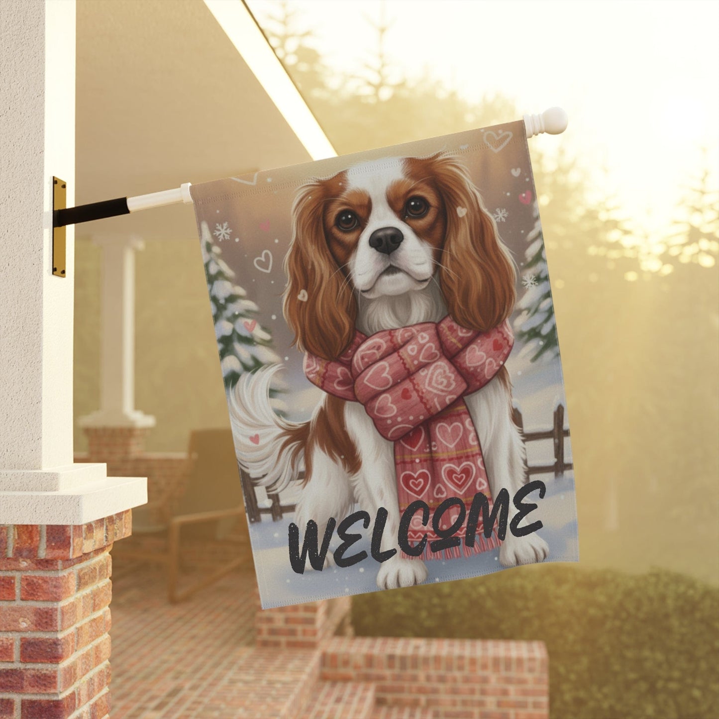 Personalized Cavalier Snuggle Garden Yard Flag