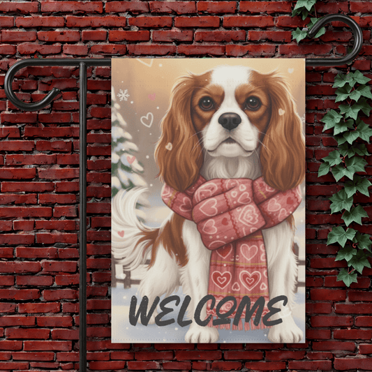 Personalized Cavalier Snuggle Garden Yard Flag 12'' × 18''