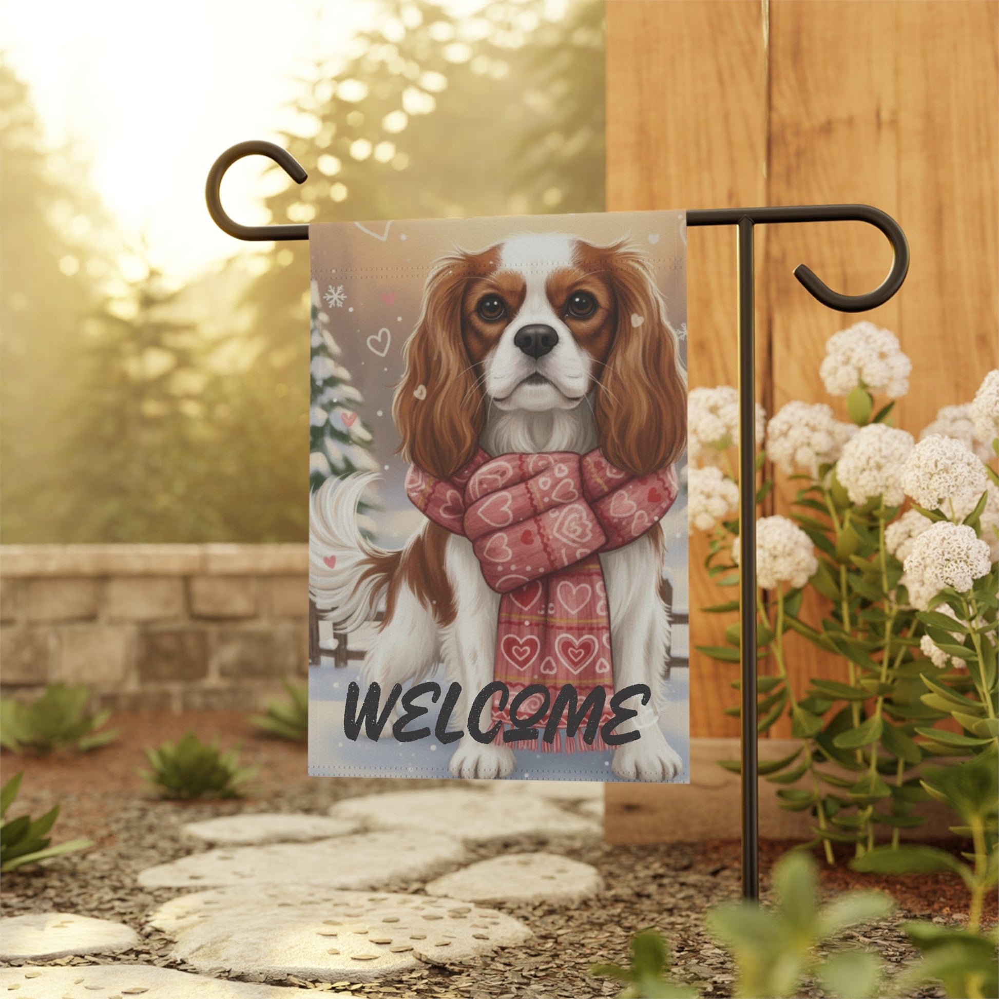 Personalized Cavalier Snuggle Garden Yard Flag