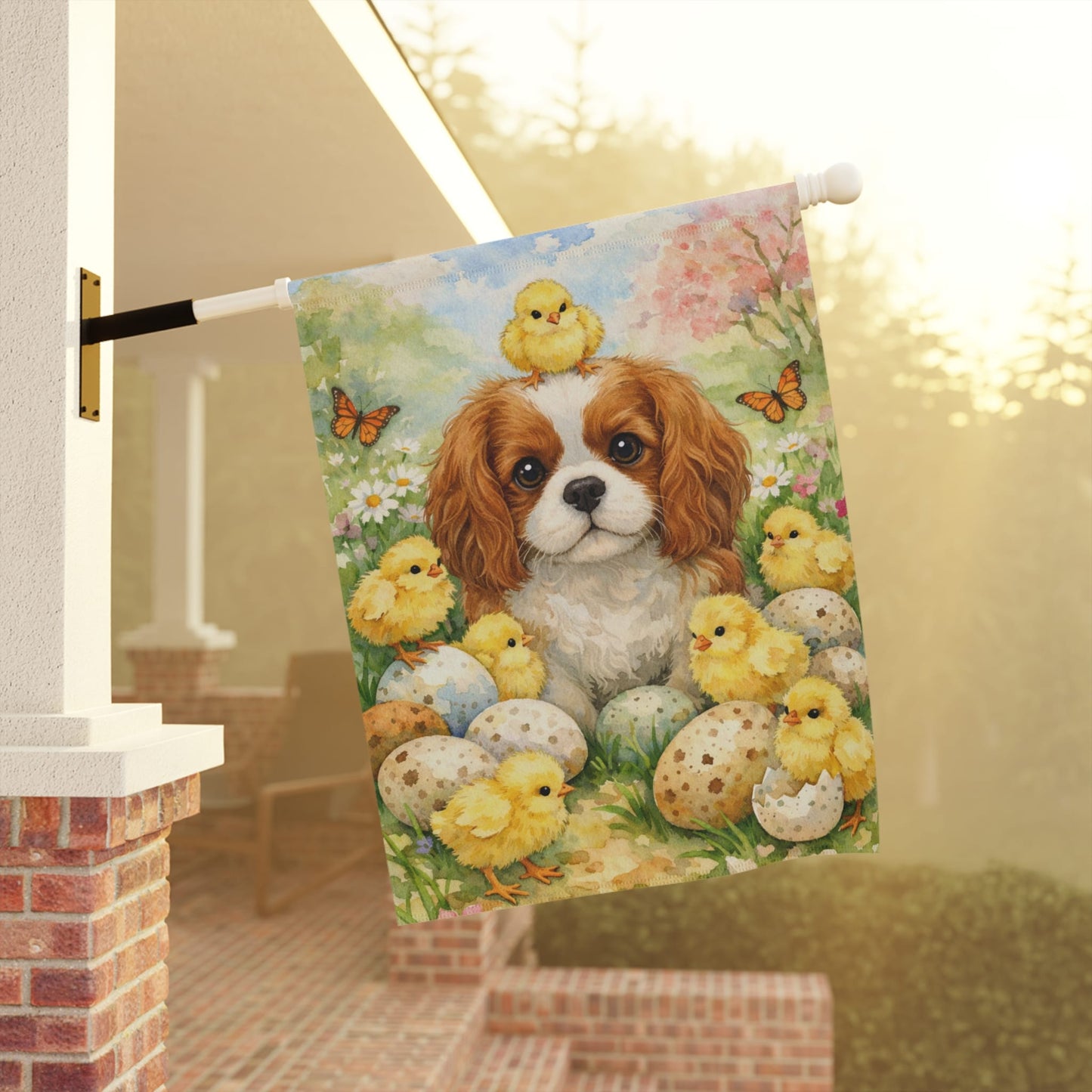 Personalized Cavalier Chickens Garden Yard Flag