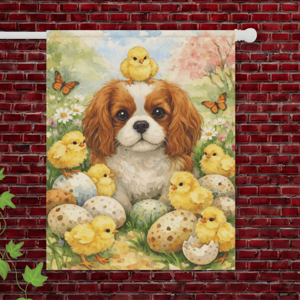 Personalized Cavalier Chickens Garden Yard Flag 24.5'' × 32''