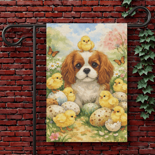 Personalized Cavalier Chickens Garden Yard Flag 12'' × 18''