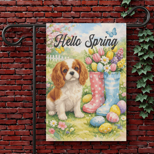 Personalized Cavalier Spring Rain Boots Yard Flag
